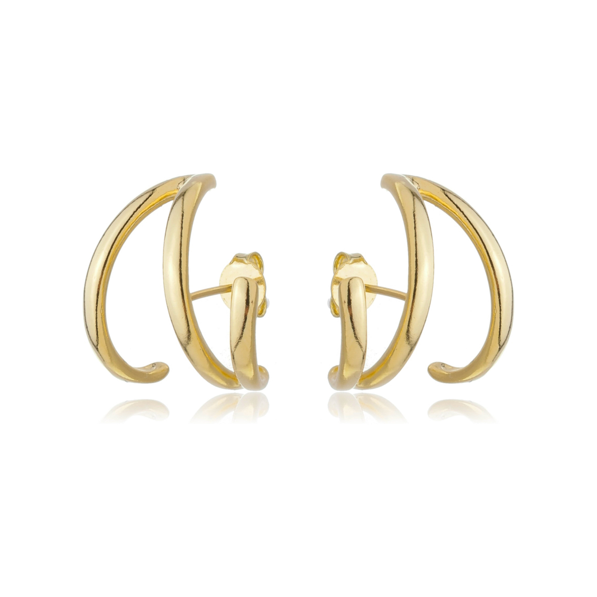 BRINCO COBRINHA EAR HOOK MINIMALISTA FOLHEADO A OURO 18K. - ARMIS  SEMIJOIAS-ACESSÓRIOS FEMININOS