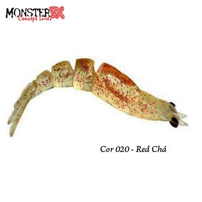 Camarão Monster 3X X-Move G 9cm Cor:020(Red Chá) c/3un