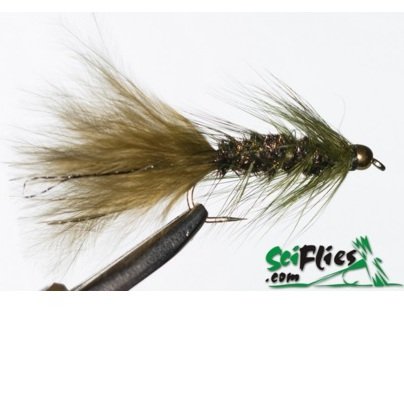 Isca de Fly Scientific Fly Wooly Bugger #10 Olive/Peacok und.