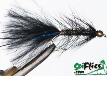 Isca de Fly Scientific Fly Wooly Bugger #14 Black/Peacok und.