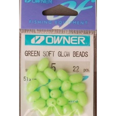 Miçanga de silicone OWNER Green Soft Glow Beads N.3 crt.28un