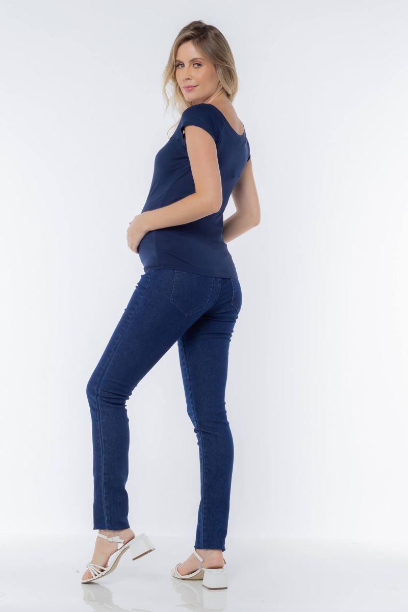 Calça Jeans Skinny Alta Plus Size para Grávida