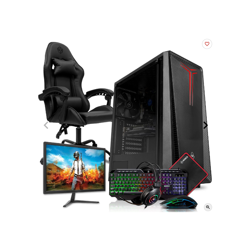 BGA SOLUCOES - COMPUTADOR GAMER BGA FULL, INTEL I3-8100, RADEON RX 550 4GB,  8GB DDR4, SSD 240GB + CADEIRA GAMER + MONITOR 21 + KIT PERIFÉRICOS