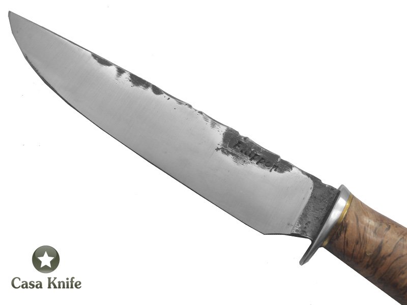 Adelar Filippon faca para churrasco para colecionador forjado em aço 5160. Empunhadura em Radica de Jabuticaba, 30 cm