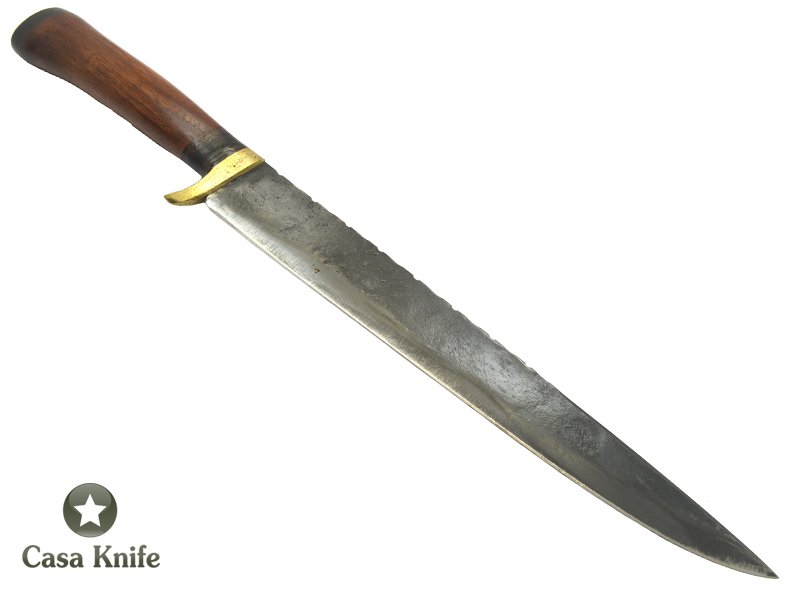 Adelar Filippon faca campeira para colecionador forjada em aço 5160 com empunhadura em angico com guajuvira, 42 cm