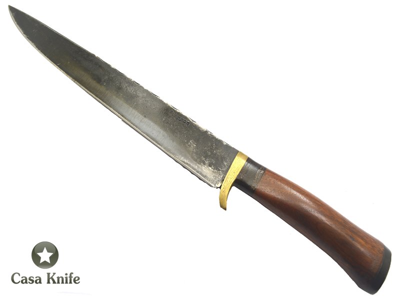 Adelar Filippon faca campeira para colecionador forjada em aço 5160 com empunhadura em angico com guajuvira, 42 cm