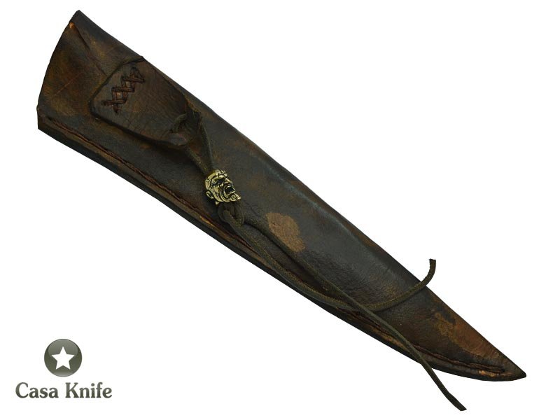 Adelar Filippon faca Cheff Brüt Forge integral para colecionador em aço de Mola de Trem, Empunhadura em Chifre de Búfalo e chifre de cervo , 37 cm