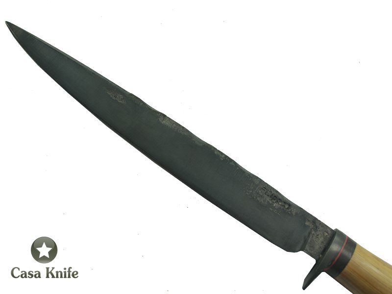 Adelar Filippon faca javalizeira para colecionador forjado em aço 5160. Empunhadura em Cipreste estabilizado, 40 cm