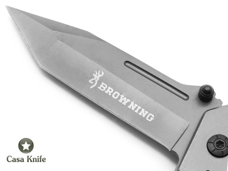 Browning Canivete para colecionador com empunhadura em aço inoxidável e relevo em madeira 22 cm