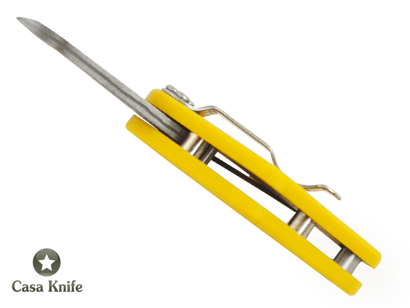Canivete de Bolso para colecionador em aço damasco. Empunhadura em G10, 8CM