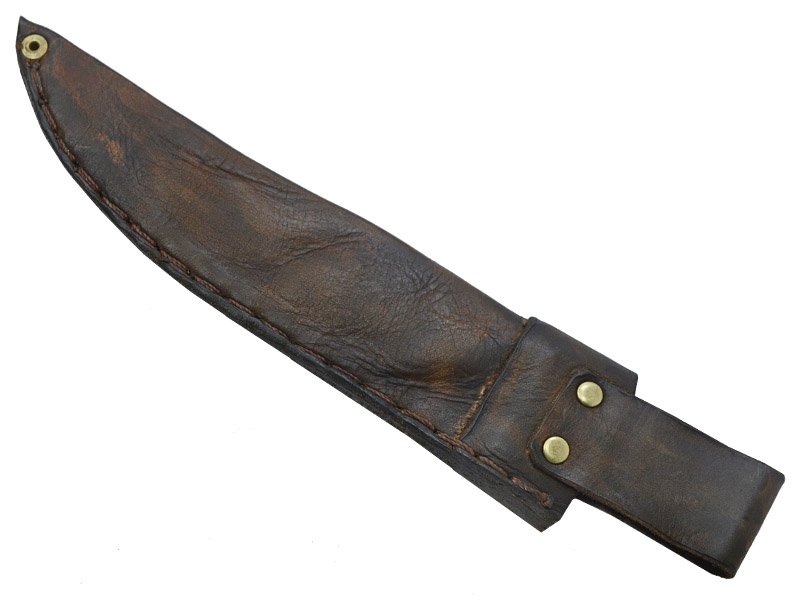 Adelar Filippon faca bowie para colecionador forjada em aço damasco. Empunhadura em chifre de cervo, 37 cm