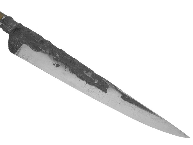 Adelar Filippon faca javalizeira brüt forge para colecionador, forjada em aço 5160. Empunhadura em nogueira, 41 cm