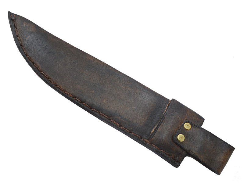 Adelar Filippon faca bowie para colecionador forjada em aço damasco. Empunhadura em chifre de cervo, 42 cm