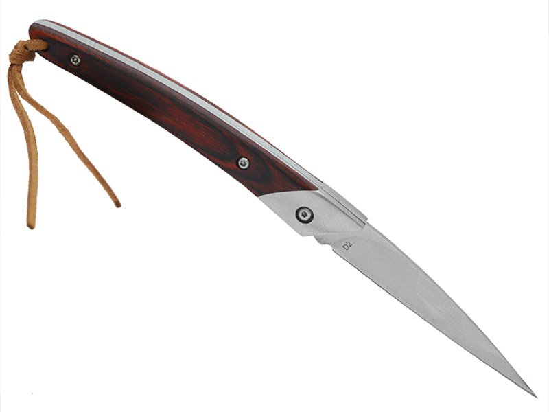 Canivete para colecionador em aço D2, empunhadura em sândalo, 17 cm