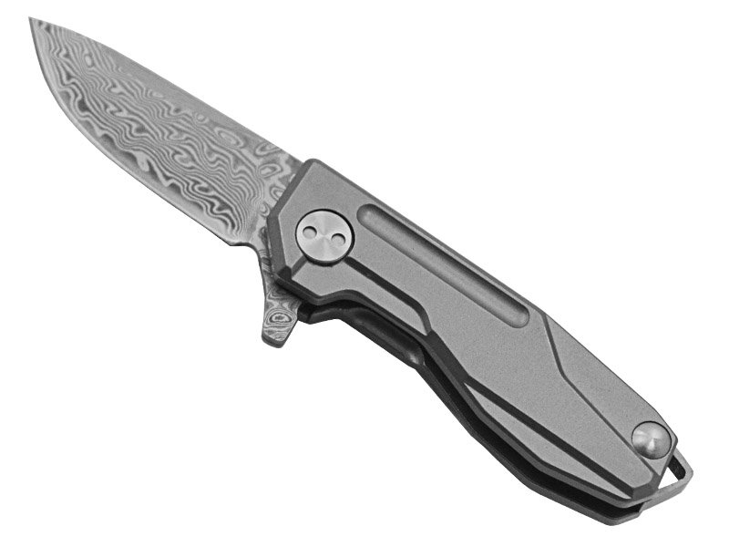 Canivete para colecionador em aço damasco, 8 cm