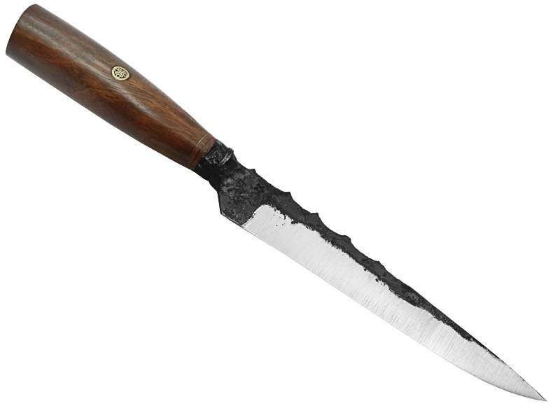 Adelar Filippon faca integral brüt forge para colecionador, aço 5160. Empunhadura em nogueira,30 cm