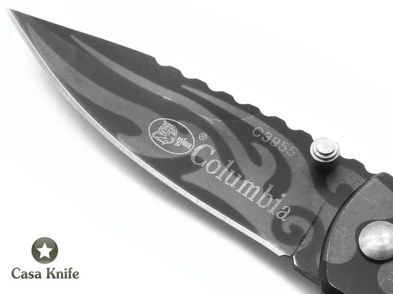 Columbia canivete para colecionador em aço inoxidável 420 com empunhadura em aço 16 cm