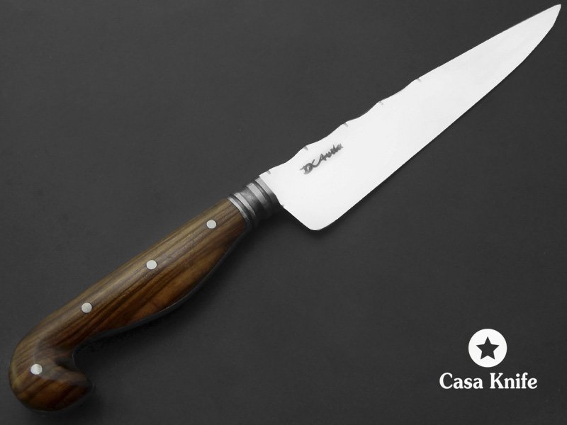 Cutelaria D Avila faca estilo sorocaba para colecionador forjada em aço carbono com empunhadura em madeira de guajuvira 28 cm