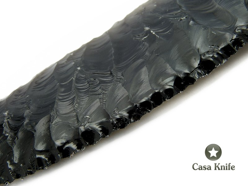 Faca em Obsidiana com empunhadura esculpida em chifre de cervo 35 cm