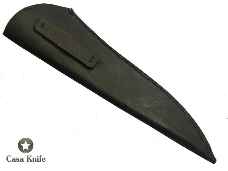 Monte Cristo faca para colecionador forjado em aço damasco. Empunhadura em Nogueira, 25 cm
