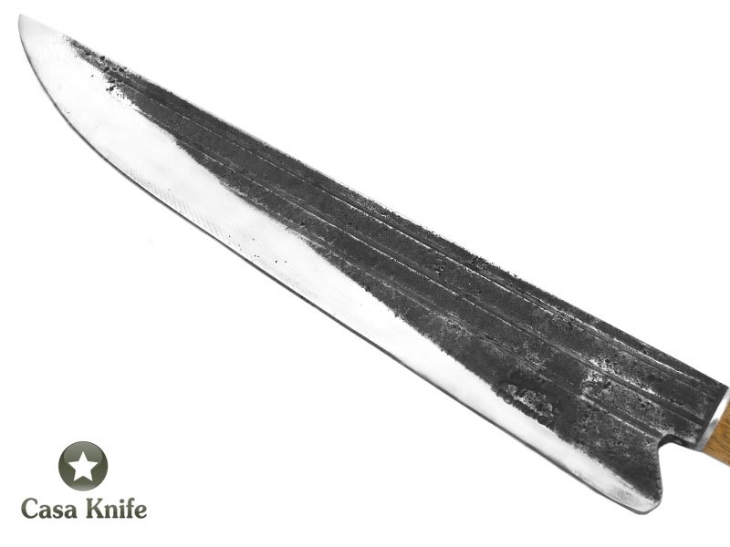 Formiga faca para colecionador em aço carbono com empunhadura em osso e madeira 35 cm