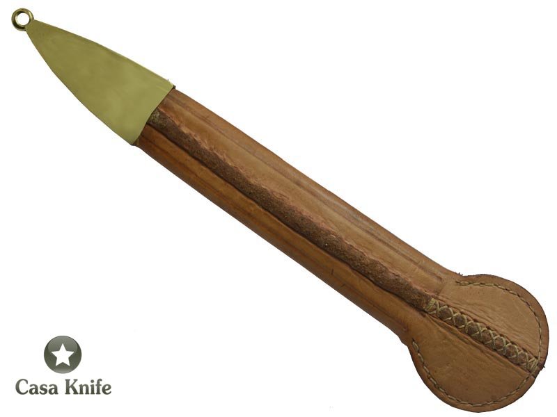 Indio faca Javalizeira para colecionador em aço carbono - Lima Grosa com empunhadura em chifre de cervo 45 cm