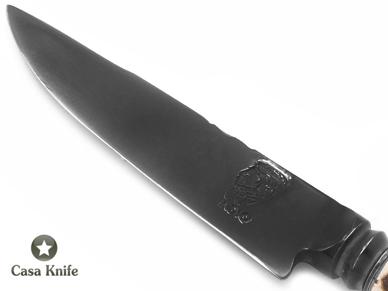 Indio faca para colecionador em aço D2 integral acetinado com empunhadura em chifre de cervo 24 cm