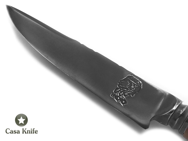 Indio faca para colecionador em aço inox acetinado integral com empunhadura em chifre de boi 25 cm