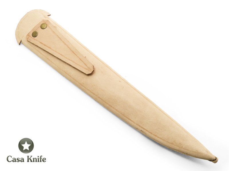 Javali faca para colecionador em aço carbono com empunhadura em osso e madeira mista 36 cm