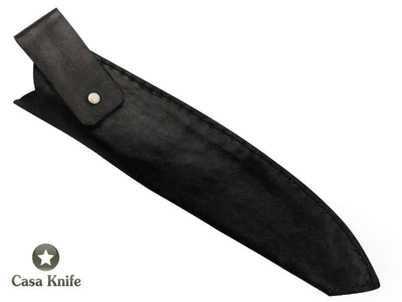 Magnifica faca Santoku para colecionador forjada em Aço Damasco VG10, com 67 camadas, Empunhadura em Rádica de Roseira, 33 cm
