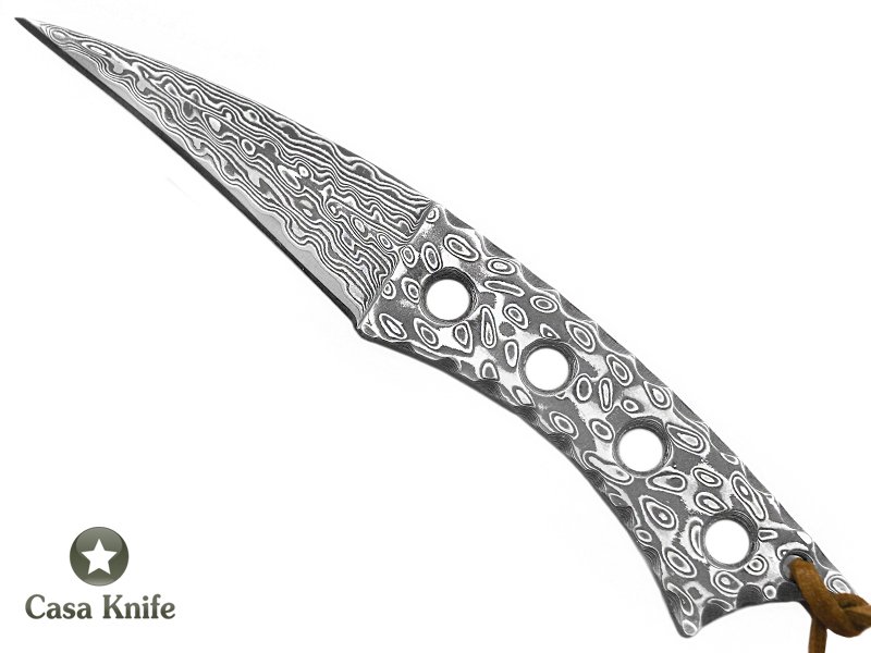 Mini faca de sobrevivência para colecionador toda forjada em aço damasco, 14 cm