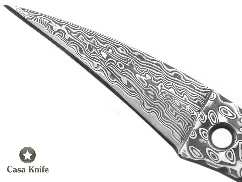 Mini faca de sobrevivência para colecionador toda forjada em aço damasco, 14 cm