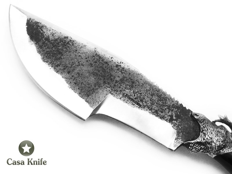 Montecristo faca bushcraft para colecionador em aço C-75 com empunhadura em chifre de búfalo 32 cm
