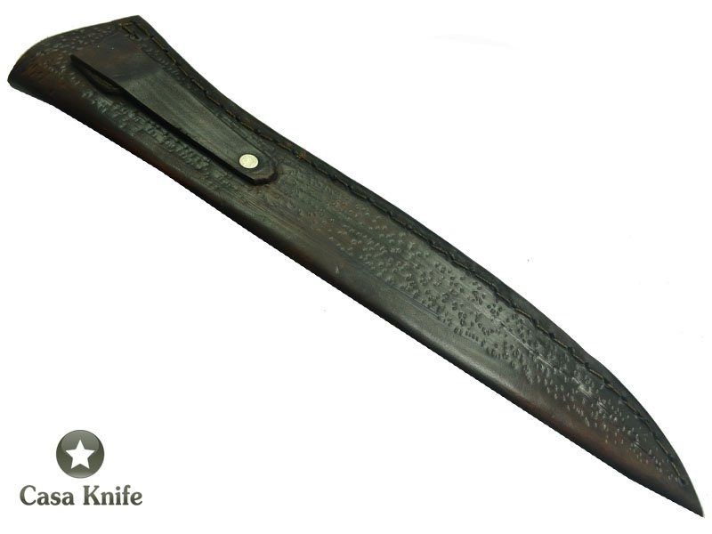 Montecristo faca Javalizeira para colecionador forjada em aço C 75. Empunhadura em Ebuia, 42 cm