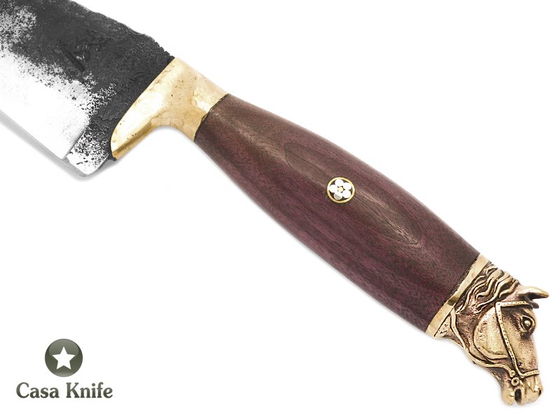 Montecristo faca para colecionador forjada em aço 1070 com empunhadura em roxinho do Pará 32 cm