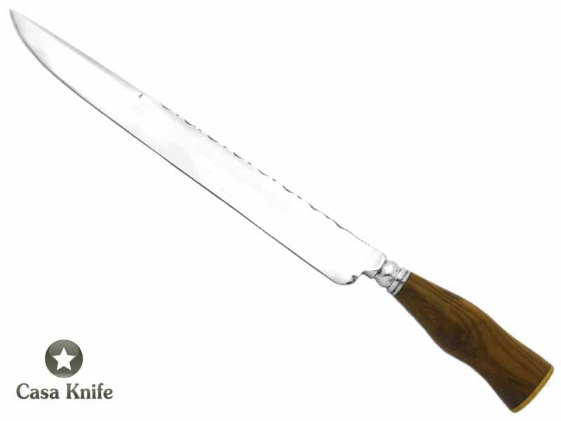 Sabre faca para colecionador em aço 5160 com empunhadura em madeira de guajuvira 42 cm