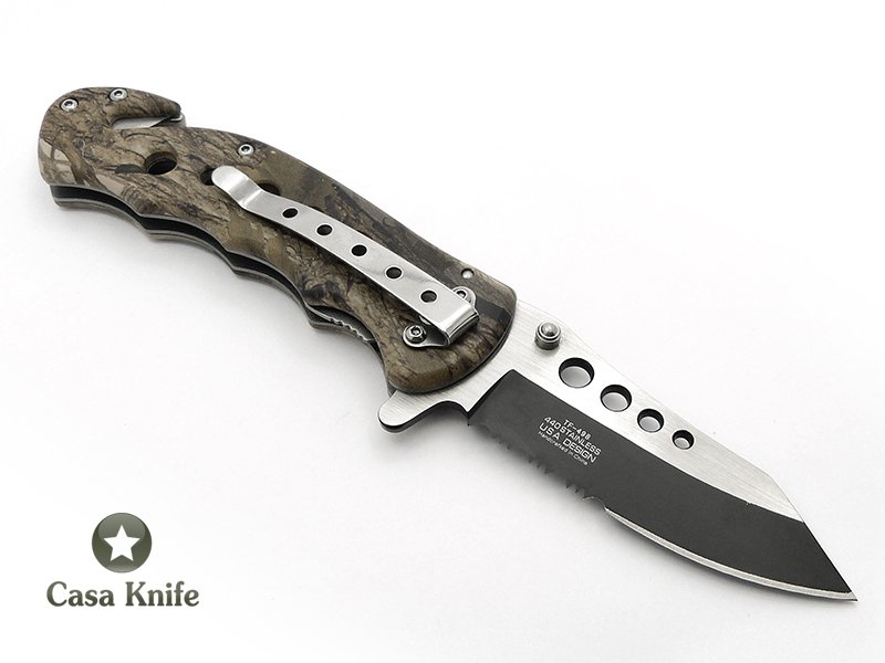 Tac-Force canivete em aço inoxidável com empunhadura em resina 22 cm