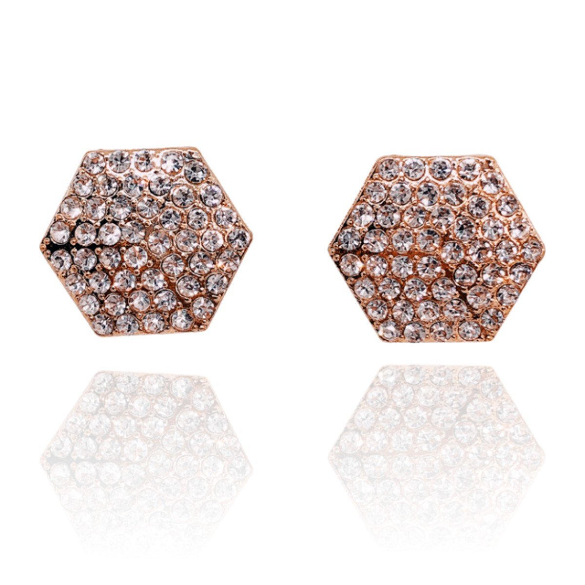 Brinco hexagonal cristal