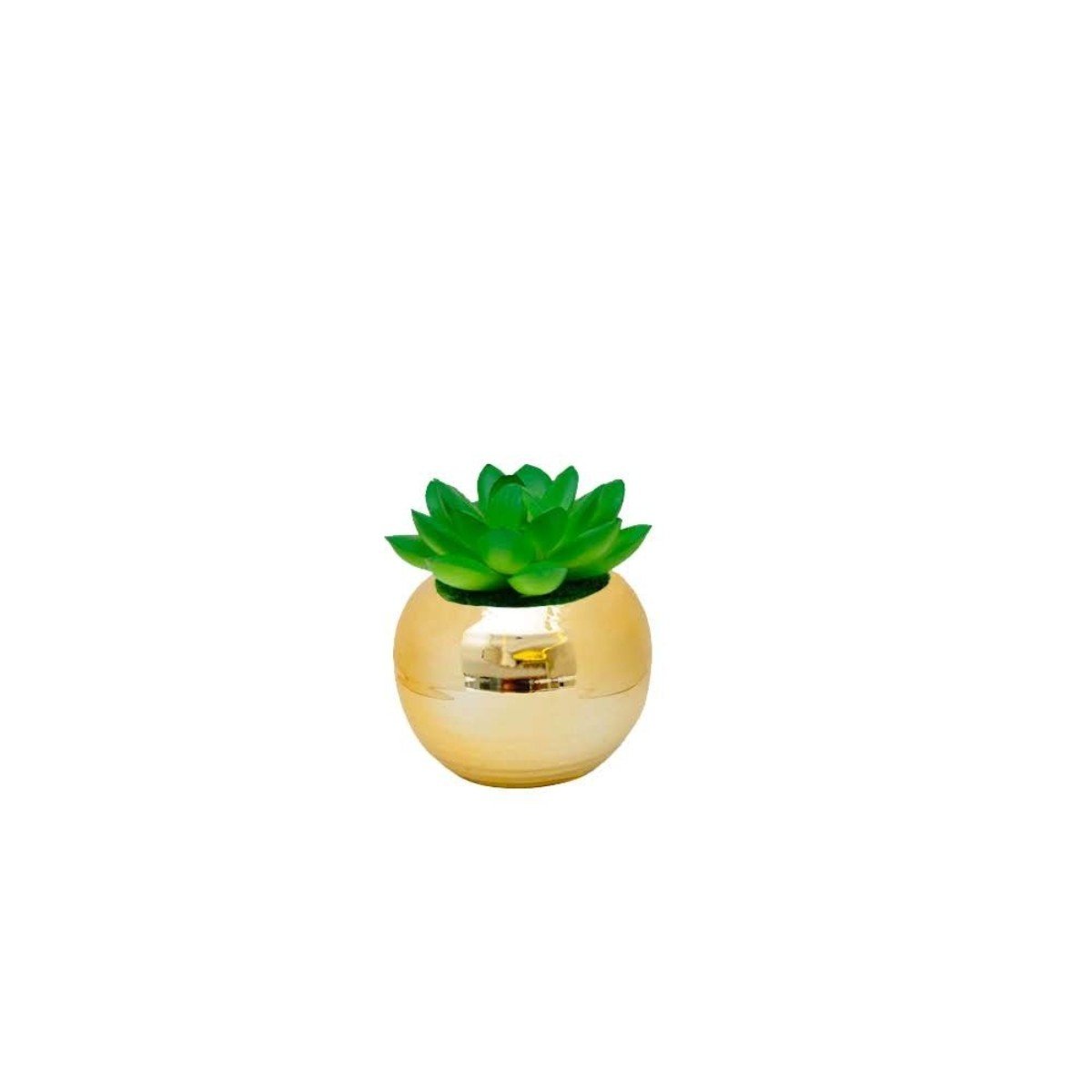 Mini Vaso Dourado C/ Planta