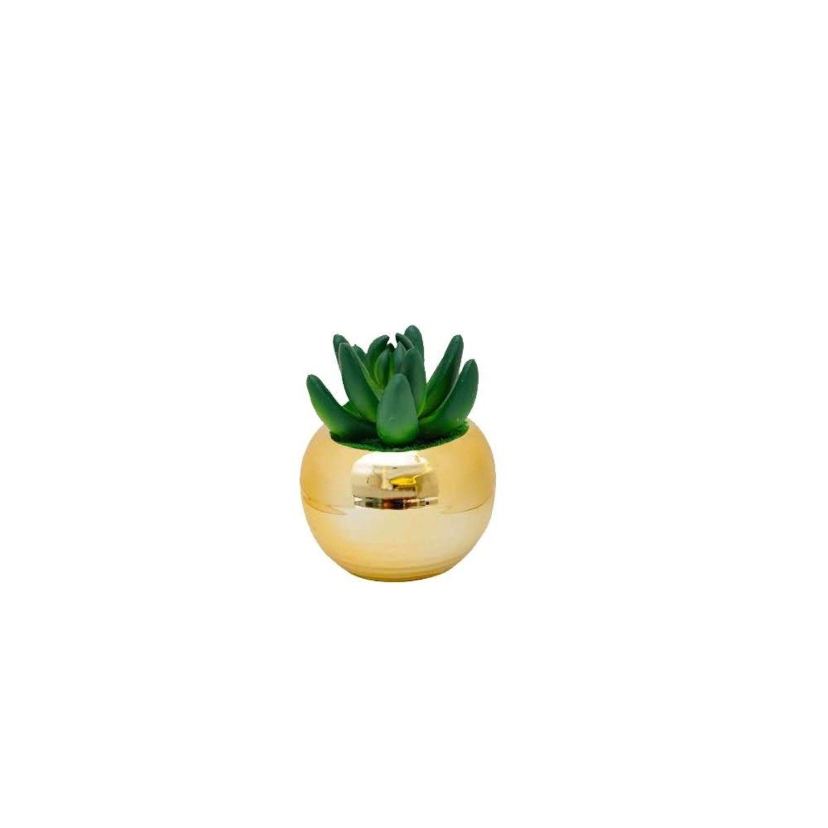Mini Vaso Dourado C/ Planta