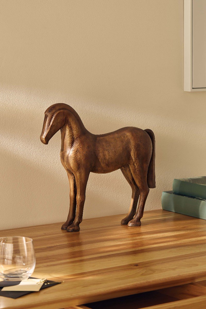 Escultura Cavalo Em Poliresina 37x11x35cm