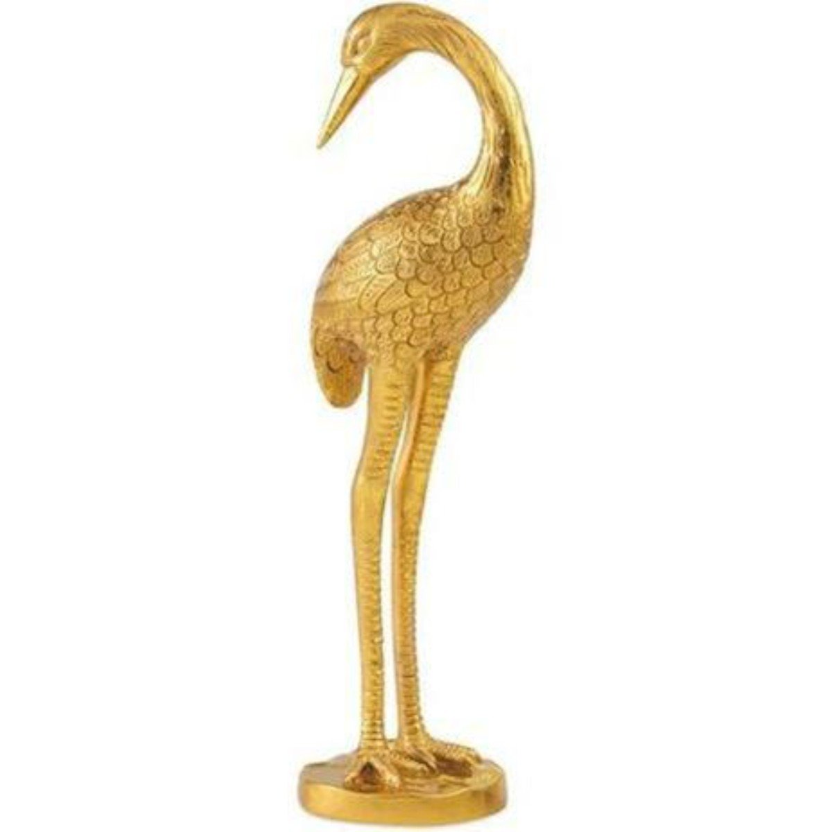 Escultura Pássaro em Poliresina Dourado 39cm