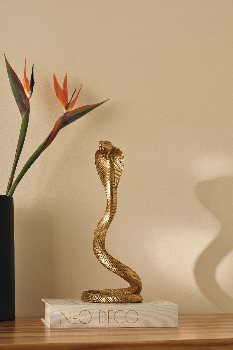Escultura Serpente Em Poliresina 42x16cm