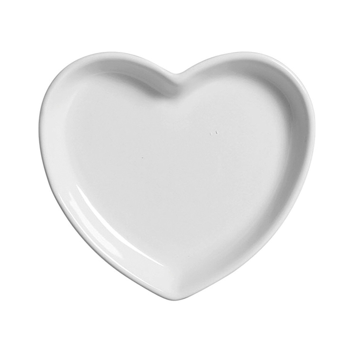 Prato Decorativo Coração Branco Médio 2,5 x 18 x 16 cm
