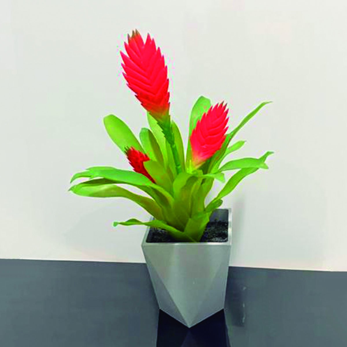 Vaso decorativo suculenta Vermelha 34x10cm