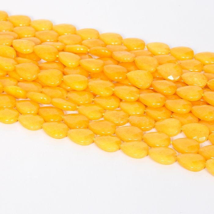 Jade Amarelo Gota Flat Facetado 13x18mm