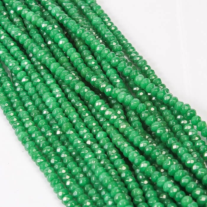Jade Verde Rondel Fact 4x6mm