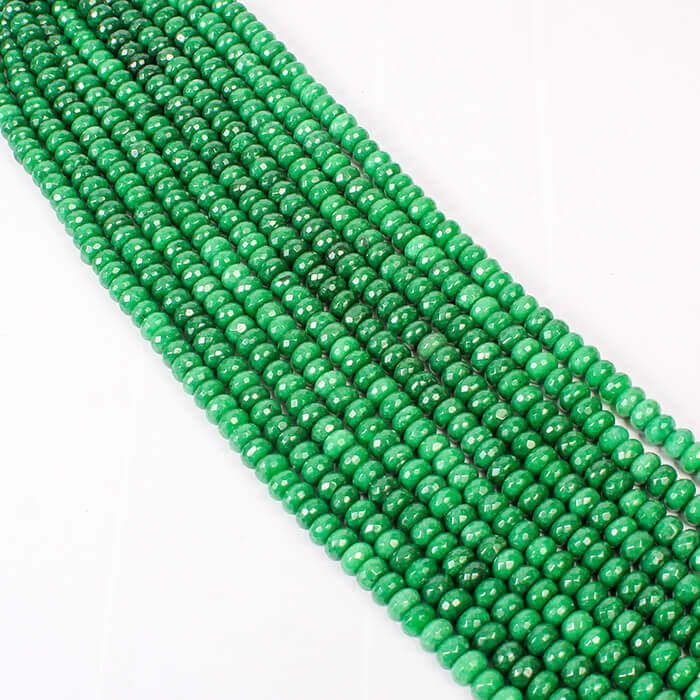 Jade Verde Esmeralda Rondell Fact 6x10mm