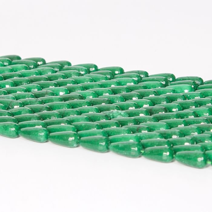 Jade Verde Gota Facetado 10x20mm