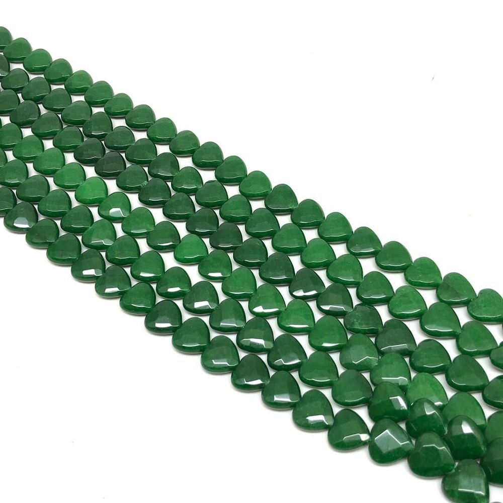 Jade Verde Esmeralda Coracao Facetado 14mm